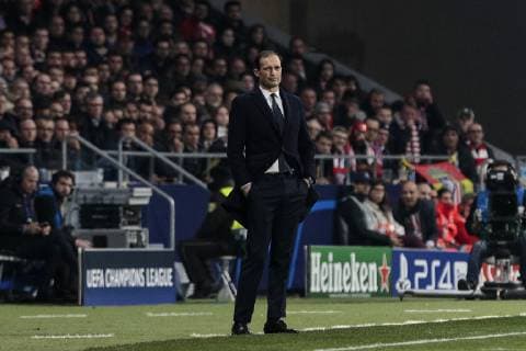 Juventus coach Massimiliano Allegri during UEFA Champions League match, Round of 16, 1st leg between Atletico de Madrid and Juventus at Wanda Metropolitano Stadium in Madrid, Spain. February 20, 2019.  (201902200212)