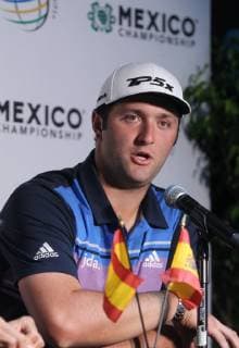 Spanish golfer Jon Rahm speaks during a press conference PK Pressekonferenz in Mexico City, Mexico, on 20 February 2019. Rahm said that if it were not for the influence of the American Tiger Woods would be difficult to play in Mexico a PGA Golf Herren Tour tournament as the World Golf Championship-Mexico Championship. Jon Rahm says that Tiger Woods made it possible to play tournaments like WGC in Mexico !ACHTUNG: NUR REDAKTIONELLE NUTZUNG!  Copyright: xMarioxGuzmánx AME6107 20190221-636863059034991998