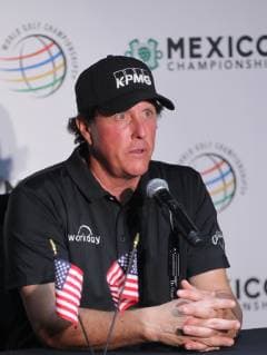 The US golfer Phil Mickelson, speaks during a press conference PK Pressekonferenz in Mexico City, Mexico, on 20 February 2019. Phil Mickelson said he did not make any changes to defend the title of the World Golf Championship-Mexico Champions that tomorrow will celebrate its fourth edition. Phil Mickelson feels confident of being able to defend his title in Mexico !ACHTUNG: NUR REDAKTIONELLE NUTZUNG!  Copyright: xMarioxGuzmánx AME6090 20190221-636863059651619377