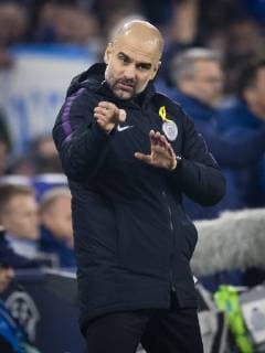 Gelsenkirchen 20 02 2019 coach Pep Guardiola City gives instructions FC Schalke 04 Manchester City