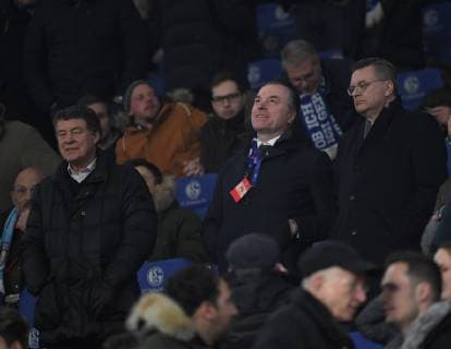 20 02 2019 Football UEFA Champions League Season 2018 2019 Round of sixteen first leg FC Schalke 04 Manchester City 2 3 v re DFB President Reinhard Grindel Germany Chairman of the Supervisory Board Clemens Toennies Clemens Tönnies Schalke 04 Otto Rehhagel Team2