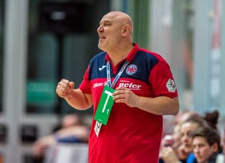 20 02 2019 Bad Langensalza Handball Bundesliga Womens Season 2018 2019 THC Erfurt Bad Langensalza HSG Bensheim Auerbach Trainer Herbert Müller 99 Thueringer HC