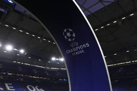 20 02 2019 Football Season 2018 2019 Champions League Round of 16 FC Schalke 04 Manchester City Veltins Arena with floodlights Gelsenkirchen Veltins Arena Germany