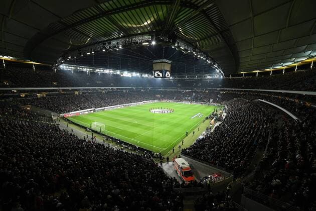 21 02 2019 xmhx Football UEFA Europa League Eintracht Frankfurt Schachtar Donezk emspor v l Stadium before the start of the match Choreography is destroyed by the Ultras Stadium fully destroyed before whistle DFL DFB REGULATIONS PROHIBIT ANY USE OF PHOTOGRAPHS as IMAGE SEQUENCES and or QUASI VIDEO Frankfurt am Main