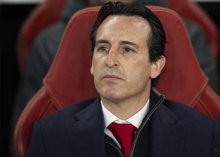 London United Kingdom 21 02 2019 UEFA Europa League 2018 19 Season Round of 32 FC Arsenal Baryssau coach Unai Emery Arsenal looks on DeFodi056