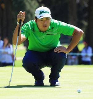 Golf: WGC-Mexico Championship Hideki Matsuyama of Japan lines up a putt on the fifth green during the first round of the Mexico Championship, a World Golf Championship event, at Club de Golf Chapultepec in Mexico City on Feb. 21, 2019. 