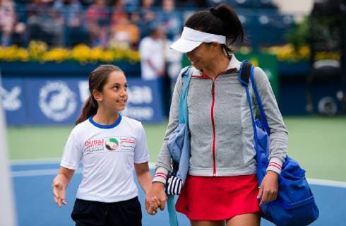 February 22, 2019 - Dubai, ARAB EMIRATES - Su-Wei Hsieh of Chinese Taipeh walks on court for her semi-final match at the 2019 Dubai Duty Free Tennis Championships WTA Tennis Damen Premier 5 tennis tournament 2019 Dubai Duty Free Tennis Championships - 22 Feb - ZUMAa181 20190222_zaa_a181_001 Copyright: xAFP7x