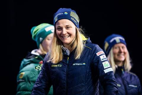 190222 Stina Nilsson of Sweden at the medal ceremony for womenÂ s cross country skiing sprint during the FIS Nordic World Ski Championships on February 22 2019 in Seefeld in Tirol Photo Joel Marklund BILDBYRAN kod JM 87883,  Copyright: JOELxMARKLUND BB190222JM117