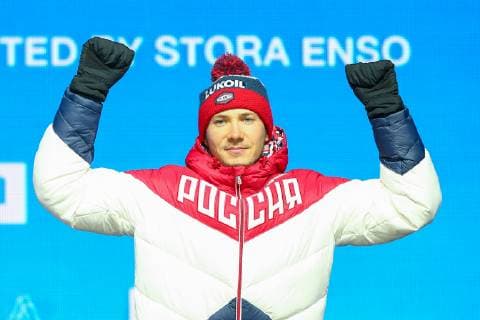 Nordische Ski WM in Seefeld, Langlauf Sprint Herren, Siegerehrung NORDIC SKIING - FIS Nordic World Ski Championships Seefeld 2019 SEEFELD,AUSTRIA,22.FEB.19 - NORDIC SKIING, CROSS COUNTRY SKIING - FIS Nordic World Ski Championships, medal plaza, award ceremony, sprint, men. Image shows Gleb Retivykh (RUS). GEPAxpictures xCh.xKelemen