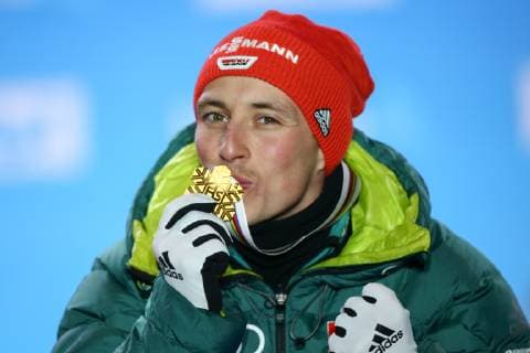 NORDIC SKIING - FIS Nordic World Ski Championships Seefeld 2019 SEEFELD,AUSTRIA,22.FEB.19 - NORDIC SKIING, NORDIC COMBINED - FIS Nordic World Ski Championships, medal plaza, award ceremony, 10km Gundersen, large hill. Image shows Eric Frenzel (GER). Keywords: medal. GEPAxpictures xCh.xKelemen