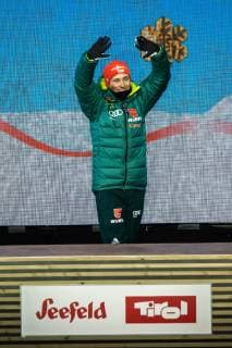 NORDIC SKIING - FIS Nordic World Ski Championships Seefeld 2019 SEEFELD,AUSTRIA,22.FEB.19 - NORDIC SKIING, NORDIC COMBINED - FIS Nordic World Ski Championships, medal plaza, award ceremony, 10km Gundersen, large hill. Image shows Eric Frenzel (GER). GEPAxpictures xPhilippxBrem