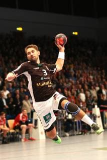 Handball 2 Handball Bundesliga 2018 2019 Handball Sportverein Hamburg vs. HC Rhein Vikings Stefan Schröder Handball Sportverein Hamburg successful goalscoring Sporthalle Hamburg Hamburg Hamburg