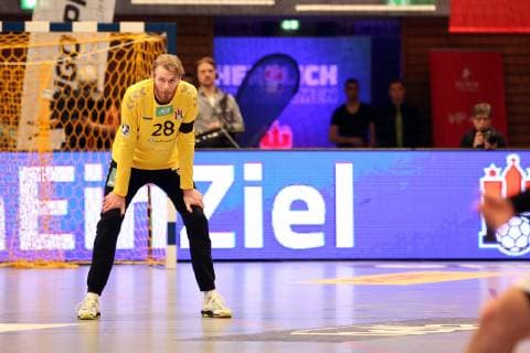 Handball 2 Handball Bundesliga 2018 2019 Handball Sportverein Hamburg vs. HC Rhein Vikings Goalkeeper Aron Edvardsson Handball Sportverein Hamburg Sporthalle Hamburg Hamburg Hamburg
