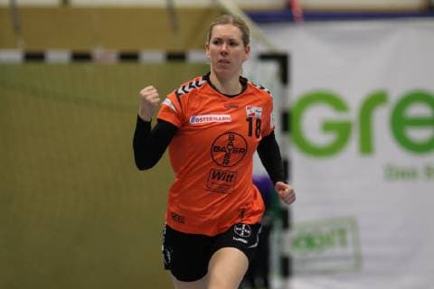 Kim Berndt Leverkusen cheers handball 1 Bundesliga womens handball Borussia Dortmund vs. Bayer 04 Leverkusen Herdecke Sporthalle Bleichstein 22 02 2019 Herdecke Sporthalle Bleichstein NRW Germany