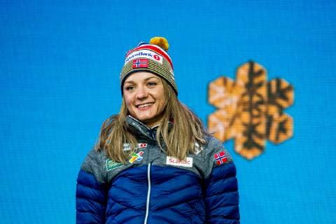 190222 Gold medalist Maiken Caspersen Falla of Norway at the medal ceremony for women s cross country skiing sprint during the FIS Nordic World Ski Championships on February 22 2019 in Seefeld in Tirol Photo Vegard Wivestad Gr¿tt BILDBYR u0081N kod VG 170289,  Copyright: VEGARDxWIVESTADxGR¯TT BB190222ZD033