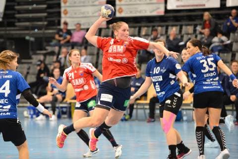Handball 2 Bundesliga DJK MJC Trier Herrenberg Schroeder Katrin Torhueterin Herrenberg GER DJK MJC Trier SG H2Ku Herrenberg 2 Bundesliga Women 23 02 2019 Trier Copyright: xEIBNER Hans_Kraemerx EP_eer