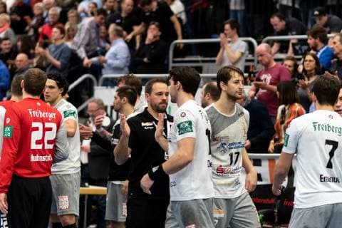 Christian Poehler HC Elbflorenz Dresden Chef Trainer disappointed after the defeat HBW Balingen Weilstetten vs. HC Elbflorenz Dresden Handball DKB Men 2 Bundesliga 23 Matchday Season 18 19 GER 23 02 2019 HBW Balingen Weilstetten vs. HC Elbflorenz Dresden Handball DKB Men 2 Bundesliga 23 Matchday Season 18 19 GER 23 02 2019 Balingen Copyright: xEIBNER WolfgangxFrankx EP_WFK