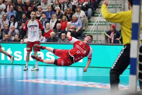 Mattis Michel TuS Ferndorf 17 free in front of goal ASV Hamm Westfalen vs TuS Ferndorf Handball 2 Bundesliga 23 02 2019 ASV Hamm Westfalen vs TuS Ferndorf Handball 2 Bundesliga 23 02 2019 Hamm Copyright: xEIBNER JanxStrohdiekx EP_JSK