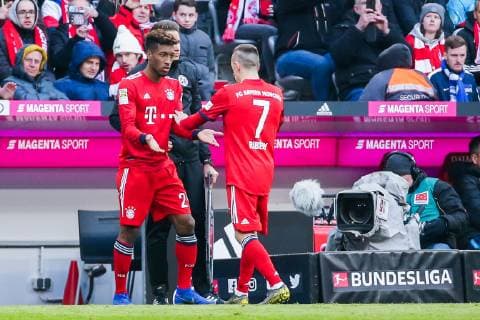 Kingsley Coman FC Bayern Muenchen is replaced for Franck Ribery FC Bayern Muenchen DFL regulations prohibit any use of photographs as image sequences and or quasi video GER Fussball 1 Bundesliga FC Bayern Muenchen Hertha BSC Berlin 23 02 2019 Muenchen Copyright: xTomxWellerx xEibner-Pressefotox EP_eer