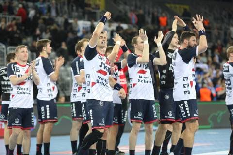 Sport Bilder des Tages Zagreb, 24 02 2019 - Arena Zagreb hall, 2018 19 EHF Men s Champions League Group Phase. HC PPD Zagreb (black) - SG Flensburg-Handewit (white) 21:22 
