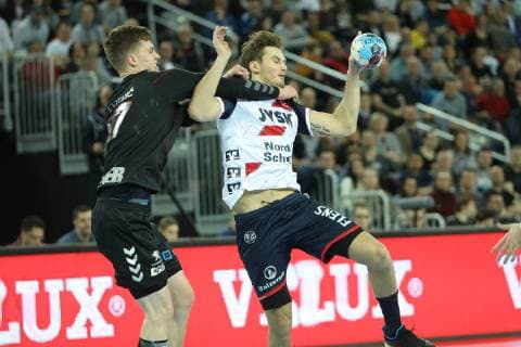 Zagreb, 24 02 2019 - Arena Zagreb hall, 2018 19 EHF Men s Champions League Group Phase. HC PPD Zagreb (black) - SG Flensburg-Handewit (white) 21:22 SVAN Lasse (11) and VEKIC Josip (97) 