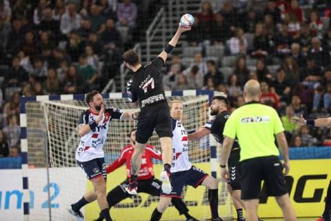 Zagreb, 24 02 2019 - Arena Zagreb hall, 2018 19 EHF Men s Champions League Group Phase. HC PPD Zagreb (black) - SG Flensburg-Handewit (white) 21:22 BICANIC Damir (77) 