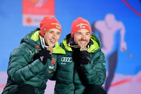 Sport Bilder des Tages 2019.02.24 Seefeld Innsbruck Mistrzostwa Swiata w Narciarstwie Klasycznym Seefeld 2019 Sprint druzynowy kombinacja norweska N z Eric Frenzel, Fabian Riessle Foto Martyna Szydlowska Newspix 2019.02.24 Seefeld Innsbruck FIS Nordic World Ski Championship Seefeld 2019 Sprint druzynowy kombinacja norweska Eric Frenzel, Fabian Riessle Credit: Martyna Szydlowska Newspix --- Newspix.pl  20190224_MS_139