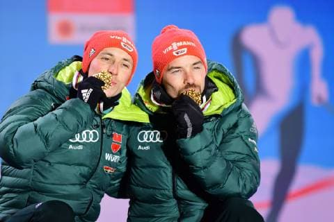 2019.02.24 Seefeld Innsbruck Mistrzostwa Swiata w Narciarstwie Klasycznym Seefeld 2019 Sprint druzynowy kombinacja norweska N z Eric Frenzel, Fabian Riessle Foto Martyna Szydlowska Newspix 2019.02.24 Seefeld Innsbruck FIS Nordic World Ski Championship Seefeld 2019 Sprint druzynowy kombinacja norweska Eric Frenzel, Fabian Riessle Credit: Martyna Szydlowska Newspix --- Newspix.pl  20190224_MS_143