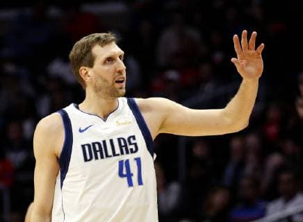 February 25, 2019 - Los Angeles, California, U.S - Dallas Mavericks Dirk Nowitzki (41) during an NBA Basketball Herren USA basketball game between Los Angeles Clippers and Dallas Mavericks Monday, Feb. 25, 2019, in Los Angeles. NBA 2019: Clippers 121:112 Mavericks - ZUMAc68_ 20190225_zaf_c68_004 Copyright: xRingoxChiux