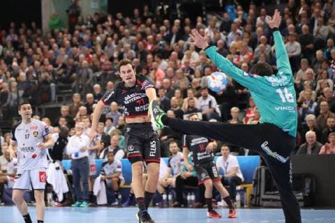 SG Flensburg Handewitt vs HBC Nantes Handball EHF Champions League Group stage 27 02 19 Goal by Magnus Roed SG Flensburg Handewitt 77 vs Arnaud Siffert HBC Nantes 16 xmmkx