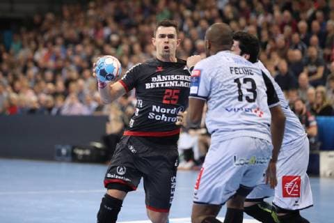 SG Flensburg Handewitt vs. HBC Nantes Handball EHF Champions League Group stage 27 02 19 Rasmus Lauge Schmidt SG Flensburg Handewitt 25 in attack xmmkx