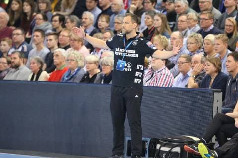 SG Flensburg Handewitt vs. HBC Nantes Handball EHF Champions League Group Phase 27 02 19 Maik Machulla SG Flensburg Handewitt Coach gesticulated xmmkx