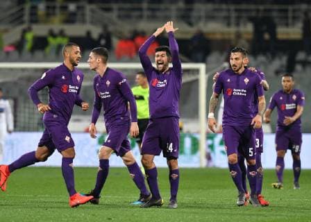 IPP20190227 Football - soccer: Coppa Italia, AC Florenz - Atalanta Bergamo, marco benassi festeggia il gol del 2-2 - (Verwendung nur in Deutschland - GERMANY ONLY) *** IPP20190227 Football soccer Coppa Italia AC Florence Atalanta Bergamo marco benassi festeggia il gol del 2 2 Use only in Germany GERMANY ONLY 