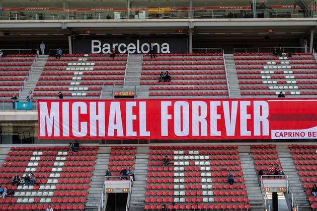 Sport Themen der Woche KW09 Sport Bilder des Tages February 27, 2019 - Montmelo, BARCELONA, Spain - BARCELONA, SPAIN 27 of February 2019. Michael Schumacher flag supporters during the winter Test at Circuit de Barcelona Catalunya. F1 - WINTER TESTS 2 - BARCELONA - 2019 - ZUMAa181 20190227_zaa_a181_136 Copyright: xAFP7x