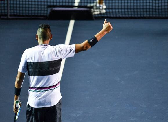 Sport Bilder des Tages (190302) -- ACAPULCO, March 2, 2019 (Xinhua) -- Nick Kyrgios of Australia reacts during the men s singles semifinal match between Nick Kyrgios of Australia and John Isner of the United States at the 2019 ATP Tennis Herren Mexican Open tennis tournament in Acapulco, Mexico, on March. 1, 2019. Nick Kyrgios won 2-1. (Xinhua Xin Yuewei) (SP)MEXICO-ACAPULCO-TENNIS-ATP-MEXICAN OPEN 