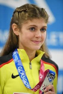 Athletics EAA Indoor European Championships 2019 European athletics indoor Championships 2019 Indoor EM 2019 Glasgow 01 03 03 2019 EmiratesArena Glasgow Konstanze Klosterhalfen Germany 3000m Women FSiegerehrung with silver medal