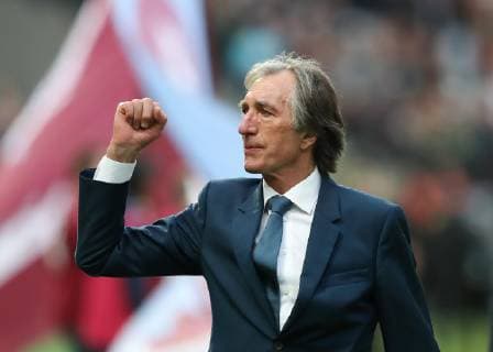 2nd March 2019, London Stadium, London, England; EPL Premier League football, West Ham United versus Newcastle United; West Ham United legend Billy Bonds MBE celebrating towards the West Ham United fans after cutting the ribbon alongside West Ham United co owner David Gold to open the Billy Bonds Stands before kick off  ActionPlus12110336 JohnxPatrickxFletcher