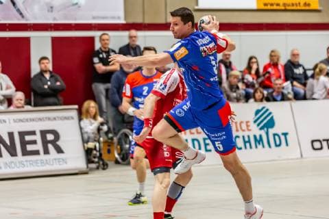 Romas Kirveliavicius HBW TUS Ferndorf HBW Balingen Handball 2 League 02 03 2019 Ferndorf Copyright: xEIBNER Burbachx EP_BURBACH