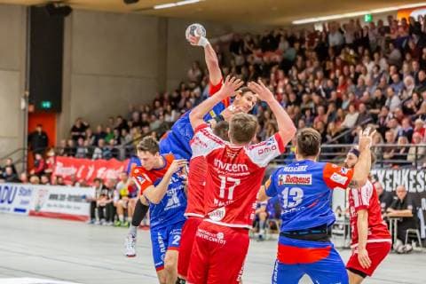 Jona Schoch HBW at the litter TUS Ferndorf HBW Balingen Handball 2 Liga 02 03 2019 Ferndorf Copyright: xEIBNER Burbachx EP_BURBACH