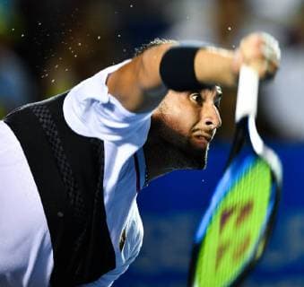 Sport Bilder des Tages (190303) -- ACAPULCO, March 3, 2019 (Xinhua) -- Nick Kyrgios of Australia serves during the men s singles final match between Nick Kyrgios of Australia and Alexander Zverev of Germany at the 2019 ATP Tennis Herren Mexican Open tennis tournament in Acapulco, Mexico, on March 2, 2019. Nick Kyrgios won 2-0 to claim the title. (Xinhua Xin Yuewei) (SP)MEXICO-ACAPULCO-TENNIS-ATP-MEXICAN OPEN 