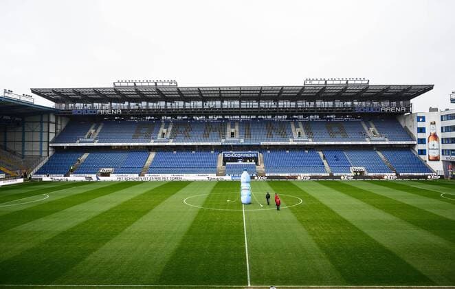 03 03 2019 xfux Football 2 Bundesliga DSC Arminia Bielefeld SV Darmstadt 98 emonline emspor v l SchuecoArena Stadium Interior Turf Field Field Square Tribune Overview View Main Tribune DFL REGULATIONS PROHIBIT ANY USE OF PHOTOGRAPHS as IMAGE SEQUENCES and or QUASI VIDEO Bielefeld