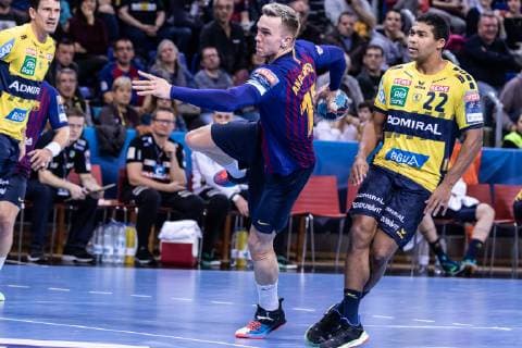 March 2, 2019 - Barcelona, Barcelona, Spain - Lasse Bredekjaer Andersson, 11 of FC Barcelona Barca Lassa during the VELUX EHF Champions League match between FC Barcelona Lassa and Rhein-Neckar LoÂ¶wenat Palau Blaugrana, in Barcelona, Spain. March 02, 2019. Handball: VELUX EHF Champions League - FC Barcelona Lassa v Rhein-Neckar Löwen - ZUMAa181 20190302_zaa_a181_121 Copyright: xAFP7x