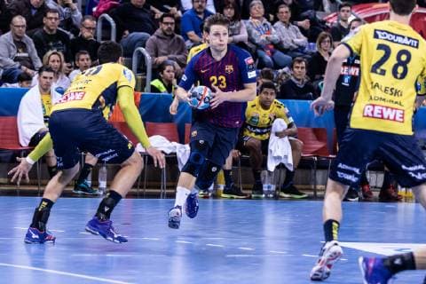 March 2, 2019 - Barcelona, Barcelona, Spain - Jure Dolenec, 23 of FC Barcelona Barca Lassa during the VELUX EHF Champions League match between FC Barcelona Lassa and Rhein-Neckar LoÂ¶wenat Palau Blaugrana, in Barcelona, Spain. March 02, 2019. Handball: VELUX EHF Champions League - FC Barcelona Lassa v Rhein-Neckar Löwen - ZUMAa181 20190302_zaa_a181_114 Copyright: xAFP7x