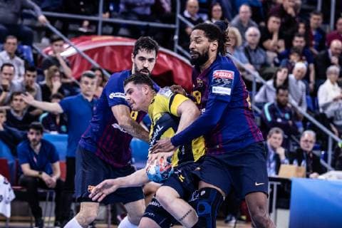 March 2, 2019 - Barcelona, Barcelona, Spain - Vladan Lipovina, 5 of Rhein-Neckar LoÂ¶wen during the VELUX EHF Champions League match between FC Barcelona Barca Lassa and Rhein-Neckar LoÂ¶wenat Palau Blaugrana, in Barcelona, Spain. March 02, 2019. Handball: VELUX EHF Champions League - FC Barcelona Lassa v Rhein-Neckar Löwen - ZUMAa181 20190302_zaa_a181_150 Copyright: xAFP7x