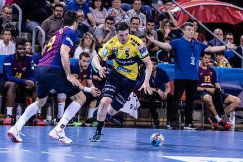 March 2, 2019 - Barcelona, Barcelona, Spain - Vladan Lipovina, 5 of Rhein-Neckar LoÂ¶wen during the VELUX EHF Champions League match between FC Barcelona Barca Lassa and Rhein-Neckar LoÂ¶wenat Palau Blaugrana, in Barcelona, Spain. March 02, 2019. Handball: VELUX EHF Champions League - FC Barcelona Lassa v Rhein-Neckar Löwen - ZUMAa181 20190302_zaa_a181_148 Copyright: xAFP7x