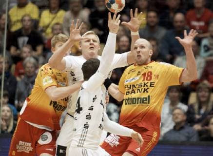 Odense EHF Cup mens handball GOG THW Kiel Arena Funen in Odense on March 3, 2019 Kiels Domagoj Duvnjak 4 tries on goal Photo Robert Wengler Odense Denmark,  Copyright: ©RobertxWengler RobertxWenglerx COP107 spdk20190303-160049-L
