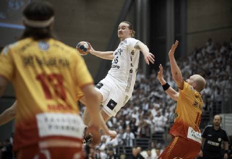 Odense EHF Cup mens handball GOG THW Kiel Arena Funen in Odense on March 3, 2019 fight ends 22 26 Kiels Ole Rahmel Kreis 22 in action Photo Robert Wengler Odense Denmark,  Copyright: ©RobertxWengler RobertxWenglerx COP107 spdk20190303-174530-L