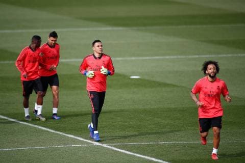 March 4, 2019 - Valdevebas, MADRID, SPAIN - Keylor Navas of Real Madrid during the Real Madrid s training season one day before of UEFA Champions League football match between Real Madrid and Ajax, at Ciudad Deportiva Valdebebas, Madrid, Spain. March 4, 2019. Soccer: Champions League - Real Madrid training day - ZUMAa181 20190304_zaa_a181_020 Copyright: xAFP7x