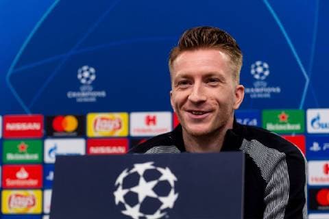 Dortmund Germany 04 03 2019 UEFA Champions League 2018 19 Season Round of 16 Borussia Dortmund Tottenham Hotspur Training and press conference Borussia Dortmund Marco Reus BVB at the press conference DeFodi053
