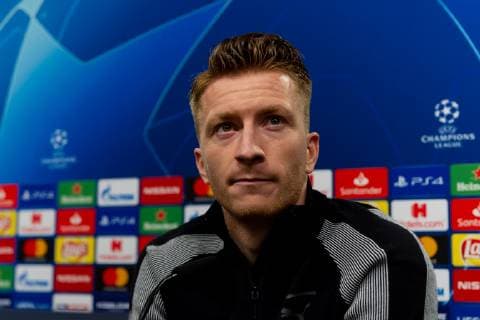 Dortmund Germany 04 03 2019 UEFA Champions League 2018 19 Season Round of 16 Borussia Dortmund Tottenham Hotspur Training and press conference Borussia Dortmund Marco Reus BVB at the press conference DeFodi053